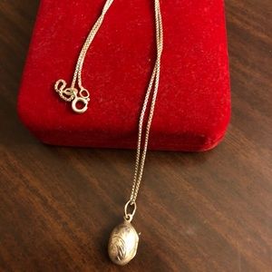sterling silver locket charm necklace